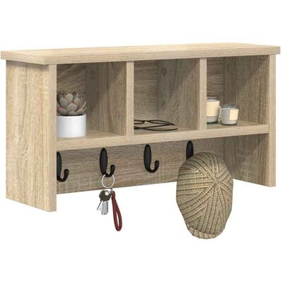 vidaXL Wandgemonteerde kapstok Muurmontage Sonoma Eiken Bewerkt hout vidaXL Wandgemonteerde kapstok Muurmontage Sonoma Eiken Bewerkt hout