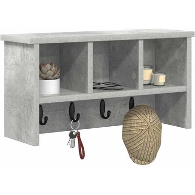 vidaXL Wandgemonteerde kapstok met plank Beton Grijs 50 x 16 x 26 cm vidaXL Wandgemonteerde kapstok met plank Beton Grijs 50 x 16 x 26 cm