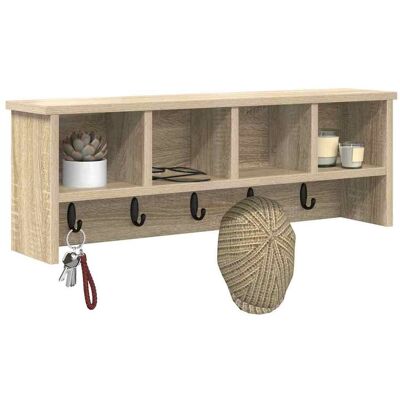 vidaXL Wandgemonteerde kapstok met plank Sonoma Eiken 75 x 16 x 26 cm vidaXL Wandgemonteerde kapstok met plank Sonoma Eiken 75 x 16 x 26 cm