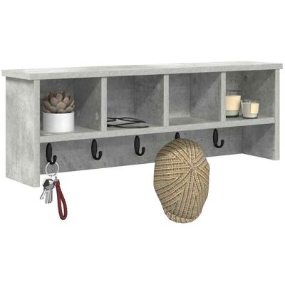 vidaXL Wandgemonteerde kapstok met plank Beton Grijs 75 x 16 x 26 cm vidaXL Wandgemonteerde kapstok met plank Beton Grijs 75 x 16 x 26 cm