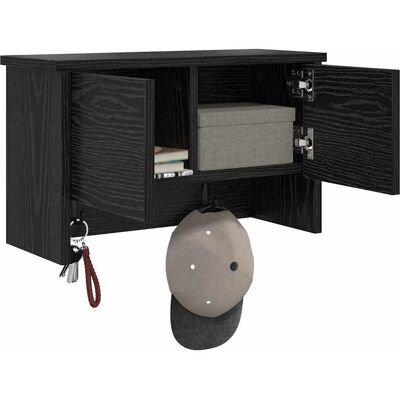 vidaXL Wandgemonteerde kapstok met plank Zwart Eiken 50 x 20 x 30 cm vidaXL Wandgemonteerde kapstok met plank Zwart Eiken 50 x 20 x 30 cm
