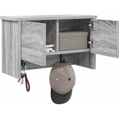 vidaXL Wandgemonteerde kapstok met plank Grijs Sonoma 50 x 20 x 30 cm vidaXL Wandgemonteerde kapstok met plank Grijs Sonoma 50 x 20 x 30 cm