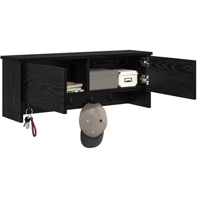 vidaXL Wandgemonteerde kapstok met plank Zwart Eiken 80 x 20 x 30 cm vidaXL Wandgemonteerde kapstok met plank Zwart Eiken 80 x 20 x 30 cm