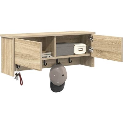 vidaXL Wandgemonteerde kapstok met plank Sonoma Eiken 80 x 20 x 30 cm vidaXL Wandgemonteerde kapstok met plank Sonoma Eiken 80 x 20 x 30 cm