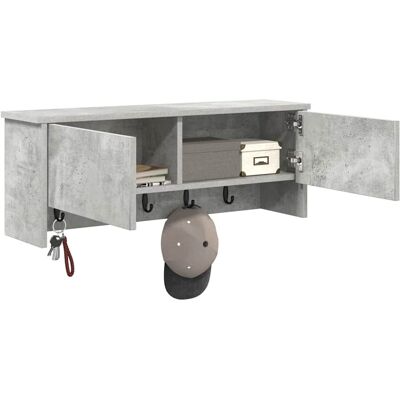 vidaXL Wandgemonteerde kapstok met plank Beton Grijs 80 x 20 x 30 cm vidaXL Wandgemonteerde kapstok met plank Beton Grijs 80 x 20 x 30 cm