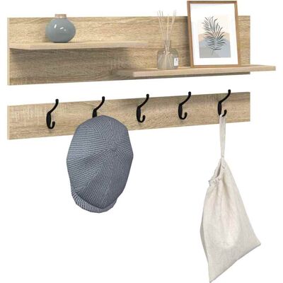 vidaXL Wandgemonteerde kapstok met plank Sonoma Eiken 90 x 15 x 36 cm vidaXL Wandgemonteerde kapstok met plank Sonoma Eiken 90 x 15 x 36 cm