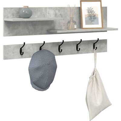 vidaXL Wandgemonteerde kapstok met plank Beton Grijs 90 x 15 x 36 cm vidaXL Wandgemonteerde kapstok met plank Beton Grijs 90 x 15 x 36 cm