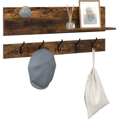 vidaXL Wandgemonteerde kapstok met plank Gerookt eiken 90 x 15 x 36 cm vidaXL Wandgemonteerde kapstok met plank Gerookt eiken 90 x 15 x 36 cm