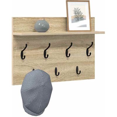 vidaXL Wandgemonteerde kapstok met plank Sonoma Eiken 60 x 40 x 12 cm vidaXL Wandgemonteerde kapstok met plank Sonoma Eiken 60 x 40 x 12 cm
