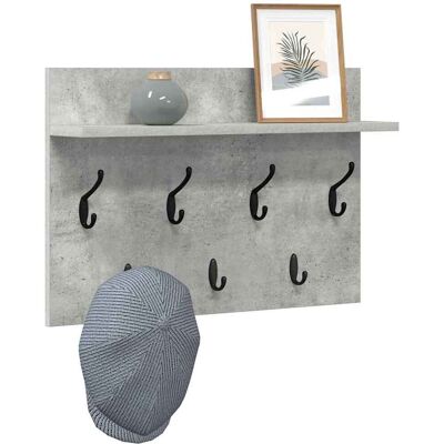 vidaXL Wandgemonteerde kapstok met plank Beton Grijs 60 x 40 x 12 cm vidaXL Wandgemonteerde kapstok met plank Beton Grijs 60 x 40 x 12 cm