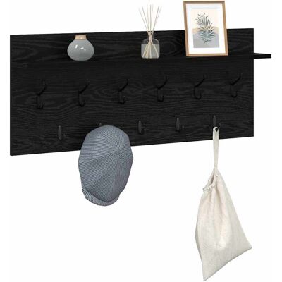 vidaXL Wandgemonteerde kapstok met plank Zwart Eiken 100 x 40 x 12 cm vidaXL Wandgemonteerde kapstok met plank Zwart Eiken 100 x 40 x 12 cm