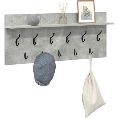 vidaXL Wandgemonteerde kapstok met plank Beton Grijs 100 x 40 x 12 cm vidaXL Wandgemonteerde kapstok met plank Beton Grijs 100 x 40 x 12 cm