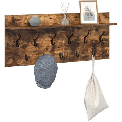 vidaXL Wandgemonteerde kapstok Gerookt eiken 100 x 40 x 12 cm vidaXL Wandgemonteerde kapstok Gerookt eiken 100 x 40 x 12 cm