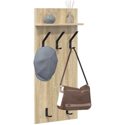vidaXL Wandgemonteerde kapstok met plank Sonoma Eiken 40 x 10 x 90 cm vidaXL Wandgemonteerde kapstok met plank Sonoma Eiken 40 x 10 x 90 cm
