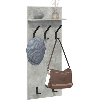 vidaXL Wandgemonteerde kapstok met plank Beton Grijs 40 x 10 x 90 cm vidaXL Wandgemonteerde kapstok met plank Beton Grijs 40 x 10 x 90 cm