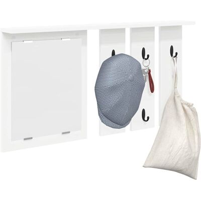 vidaXL Wandgemonteerde kapstok Wit 85 x 10 x 45 cm Bewerkt hout vidaXL Wandgemonteerde kapstok Wit 85 x 10 x 45 cm Bewerkt hout