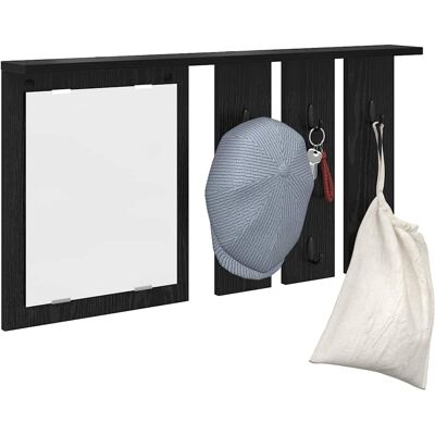 vidaXL Wandgemonteerde kapstok met plank Zwart eiken 85 x 10 x 45 cm vidaXL Wandgemonteerde kapstok met plank Zwart eiken 85 x 10 x 45 cm
