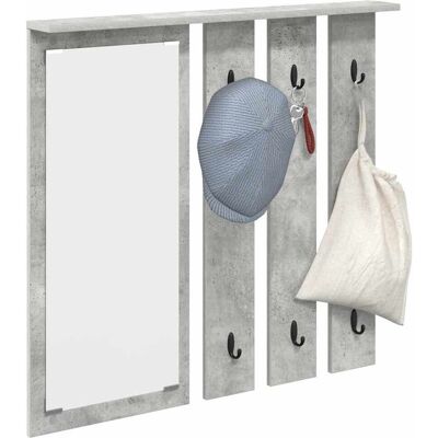 vidaXL Wandgemonteerde kapstok Betongrijs 84 x 10 x 80 cm Bewerkt hout vidaXL Wandgemonteerde kapstok Betongrijs 84 x 10 x 80 cm Bewerkt hout