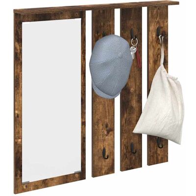 vidaXL Wandgemonteerde kapstok met plank Gerookt eiken 84 x 10 x 80 cm vidaXL Wandgemonteerde kapstok met plank Gerookt eiken 84 x 10 x 80 cm