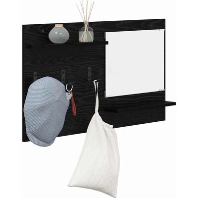 vidaXL Wandgemonteerde kapstok met plank Zwart Eiken 90 x 10 x 50 cm vidaXL Wandgemonteerde kapstok met plank Zwart Eiken 90 x 10 x 50 cm