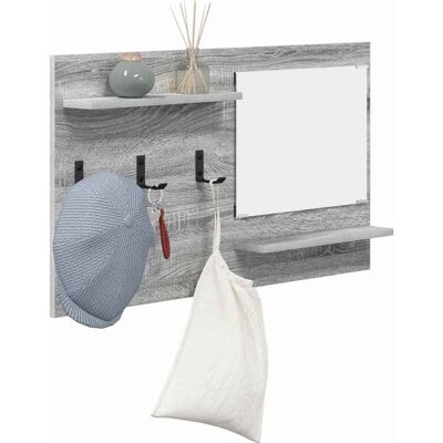 vidaXL Wandgemonteerde kapstok met plank Grijs Sonoma 90 x 10 x 50 cm vidaXL Wandgemonteerde kapstok met plank Grijs Sonoma 90 x 10 x 50 cm