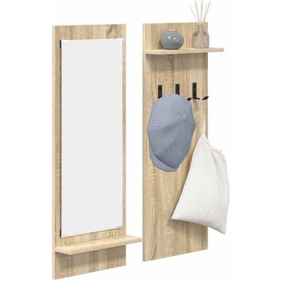 vidaXL Wandgemonteerde kapstok met plank Sonoma Eiken 70 x 10 x 90 cm vidaXL Wandgemonteerde kapstok met plank Sonoma Eiken 70 x 10 x 90 cm