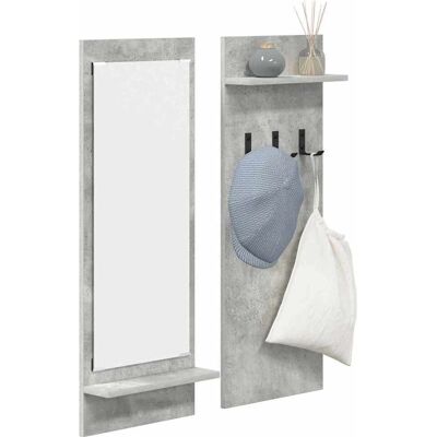 vidaXL Wandgemonteerde kapstok met plank Beton Grijs 70 x 10 x 90 cm vidaXL Wandgemonteerde kapstok met plank Beton Grijs 70 x 10 x 90 cm