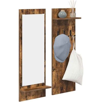 vidaXL Wandgemonteerde kapstok met plank Gerookt eiken 70 x 10 x 90 cm vidaXL Wandgemonteerde kapstok met plank Gerookt eiken 70 x 10 x 90 cm