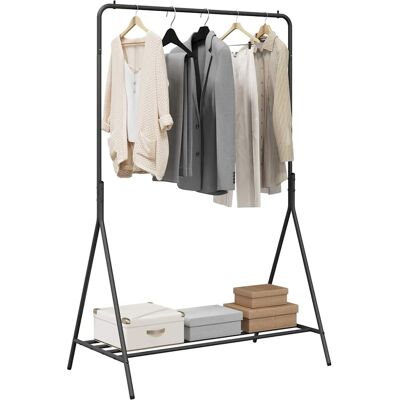 vidaXL Kledingrek met opslag Zwart 100 x 56 x 154 cm Staal vidaXL Kledingrek met opslag Zwart 100 x 56 x 154 cm Staal