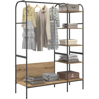 vidaXL Kledingrek Beige 120 x 44 x 160 cm Bewerkt hout vidaXL Kledingrek Beige 120 x 44 x 160 cm Bewerkt hout