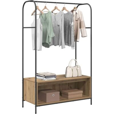 vidaXL Kledingrek Bruin Eiken 100 x 44 x 160 cm Bewerkt hout vidaXL Kledingrek Bruin Eiken 100 x 44 x 160 cm Bewerkt hout