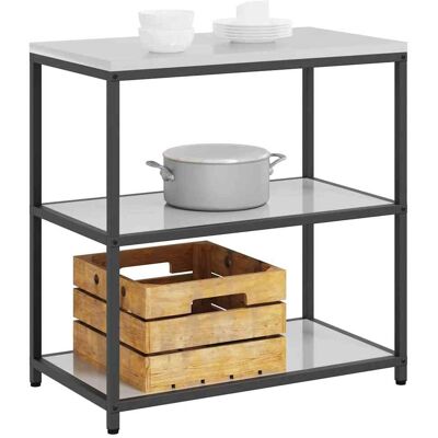 vidaXL Keukenplankeenheid HATTEM Zilverkleurig 90 x 50 x 92 cm Staal vidaXL Keukenplankeenheid HATTEM Zilverkleurig 90 x 50 x 92 cm Staal
