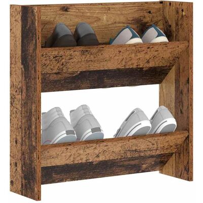 vidaXL Schoenenkast met plank Oudhout 60 x 18 x 60 cm Bewerkt hout vidaXL Schoenenkast met plank Oudhout 60 x 18 x 60 cm Bewerkt hout