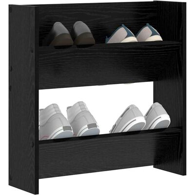 vidaXL Schoenenkast met plank Zwart Eiken 60 x 18 x 60 cm Bewerkt hout vidaXL Schoenenkast met plank Zwart Eiken 60 x 18 x 60 cm Bewerkt hout