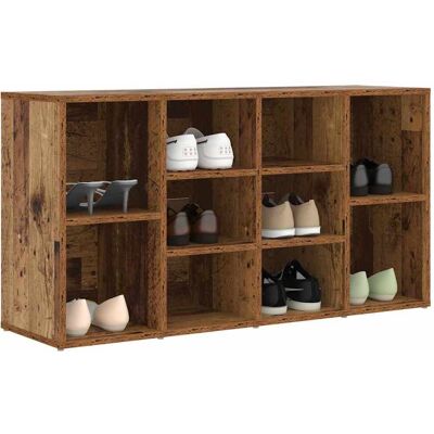 vidaXL Schoenenbank met plank Oudhout 103 x 30 x 54,5 cm Bewerkt hout vidaXL Schoenenbank met plank Oudhout 103 x 30 x 54,5 cm Bewerkt hout