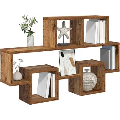 vidaXL Wandplank met plank Oud hout 82 x 15 x 51 cm Bewerkt hout vidaXL Wandplank met plank Oud hout 82 x 15 x 51 cm Bewerkt hout