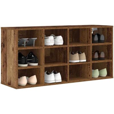 vidaXL Schoenenkast met plank Oudhout 103 x 30 x 51 cm Bewerkt hout vidaXL Schoenenkast met plank Oudhout 103 x 30 x 51 cm Bewerkt hout