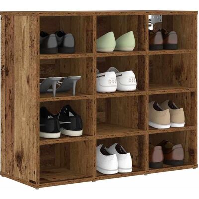 vidaXL Schoenenkast met plank Oudhout 77,5 x 30 x 67 cm Bewerkt hout vidaXL Schoenenkast met plank Oudhout 77,5 x 30 x 67 cm Bewerkt hout