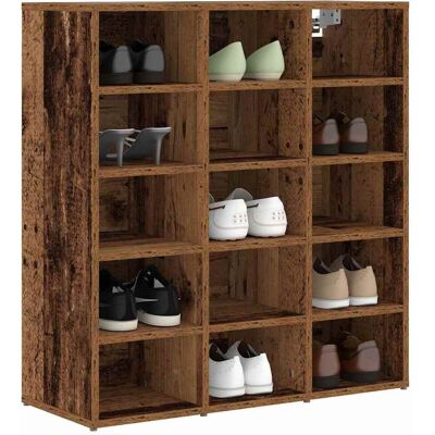 vidaXL Schoenenkast met plank Oudhout 77,5 x 30 x 83,5 cm Bewerkt hout vidaXL Schoenenkast met plank Oudhout 77,5 x 30 x 83,5 cm Bewerkt hout