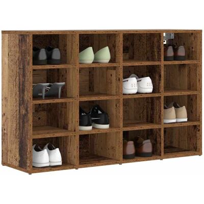 vidaXL Schoenenkast met plank Oudhout 103 x 30 x 67 cm Bewerkt hout vidaXL Schoenenkast met plank Oudhout 103 x 30 x 67 cm Bewerkt hout