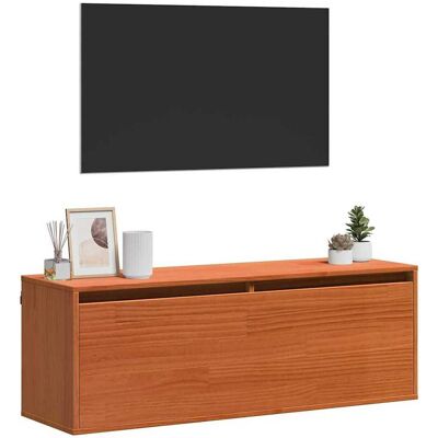 vidaXL Wandkast met plank Wasbruin 100 x 30 x 35 cm Massief grenenhout vidaXL Wandkast met plank Wasbruin 100 x 30 x 35 cm Massief grenenhout