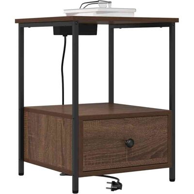 vidaXL Nachtkastje 2 pcs Bruin Eiken 42 x 41 x 56 cm Bewerkt hout vidaXL Nachtkastje 2 pcs Bruin Eiken 42 x 41 x 56 cm Bewerkt hout