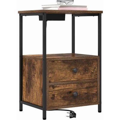 vidaXL Nachtkastje 2 pcs Gerookt eiken 40 x 31 x 60 cm Bewerkt hout vidaXL Nachtkastje 2 pcs Gerookt eiken 40 x 31 x 60 cm Bewerkt hout