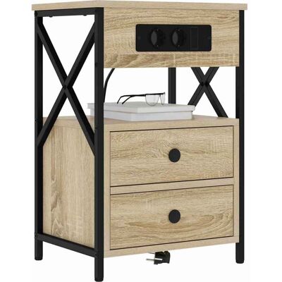 vidaXL Nachtkastje met lade Sonoma Eiken 40 x 31 x 60 cm Bewerkt hout vidaXL Nachtkastje met lade Sonoma Eiken 40 x 31 x 60 cm Bewerkt hout