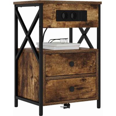 vidaXL Nachtkastje 2 pcs Gerookt eiken 40 x 31 x 60 cm Bewerkt hout vidaXL Nachtkastje 2 pcs Gerookt eiken 40 x 31 x 60 cm Bewerkt hout
