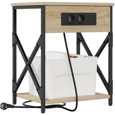 vidaXL Nachtkastje Sonoma Eiken 41 x 31 x 51 cm Bewerkt hout vidaXL Nachtkastje Sonoma Eiken 41 x 31 x 51 cm Bewerkt hout
