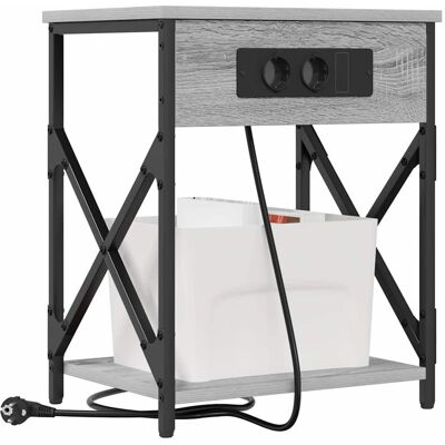 vidaXL Nachtkastje Grijs Sonoma 41 x 31 x 51 cm Bewerkt hout vidaXL Nachtkastje Grijs Sonoma 41 x 31 x 51 cm Bewerkt hout