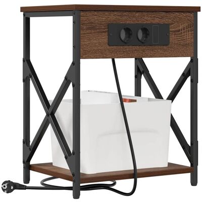 vidaXL Nachtkastje 2 pcs Bruin Eiken 41 x 31 x 51 cm Bewerkt hout vidaXL Nachtkastje 2 pcs Bruin Eiken 41 x 31 x 51 cm Bewerkt hout