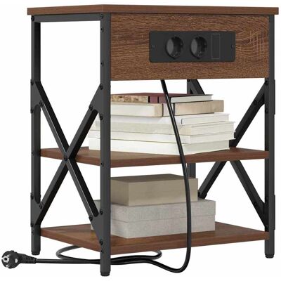 vidaXL Nachtkastje 2 pcs Bruin Eiken 41 x 31 x 51 cm Bewerkt hout vidaXL Nachtkastje 2 pcs Bruin Eiken 41 x 31 x 51 cm Bewerkt hout