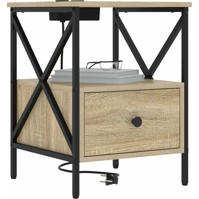 vidaXL Nachtkastje Sonoma Eiken 41,5 x 40,5 x 55 cm Bewerkt hout vidaXL Nachtkastje Sonoma Eiken 41,5 x 40,5 x 55 cm Bewerkt hout